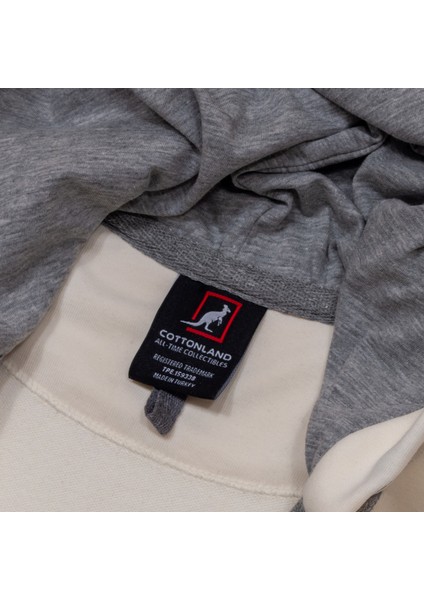 Kadın Flavia Rahat Kesim Kapüşonlu Üç Iplik Şardonsuz Pamuk Fermuarlı Yelek