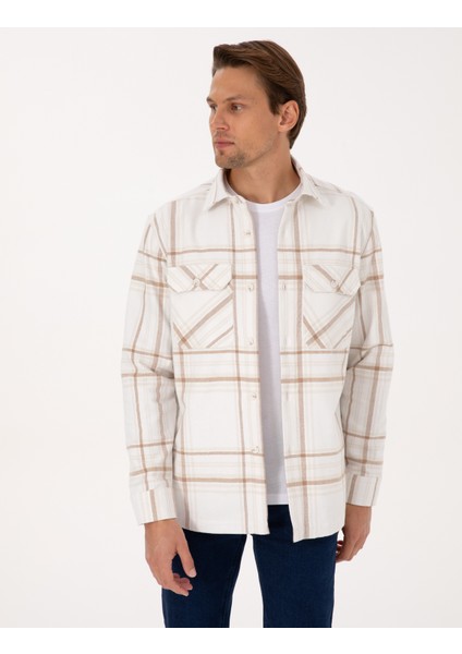 Erkek Vizon Comfort Fit Uzun Kollu Gömlek 50312357-VR052 modelleri