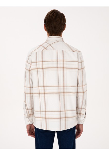 Erkek Vizon Comfort Fit Uzun Kollu Gömlek 50312357-VR052 indirimleri