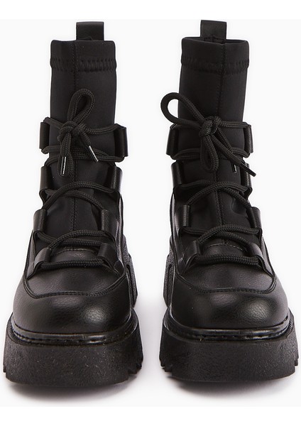 Casey Siyah Kalın Tabanlı Bağcıklı Kadın Bot indirimleri