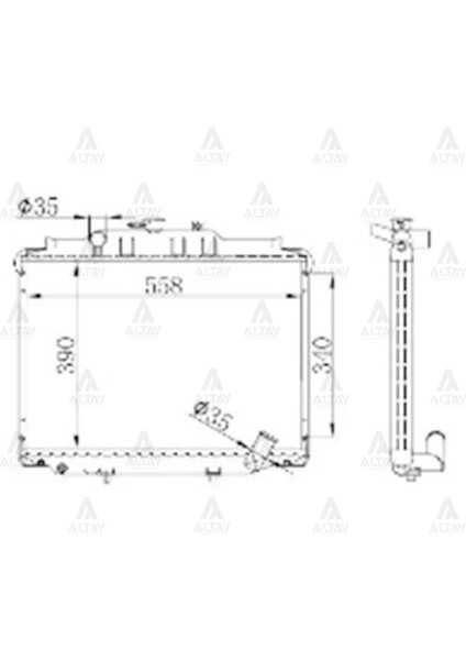 RADYATÖR SU L-300 1990-2008 22MM BRAZING MB356342