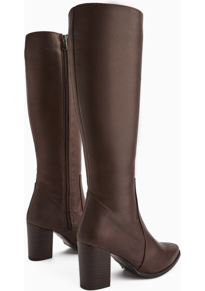Vilda Hakiki Deri Kahve Sivri Burunlu Kadın Çizme indirimleri