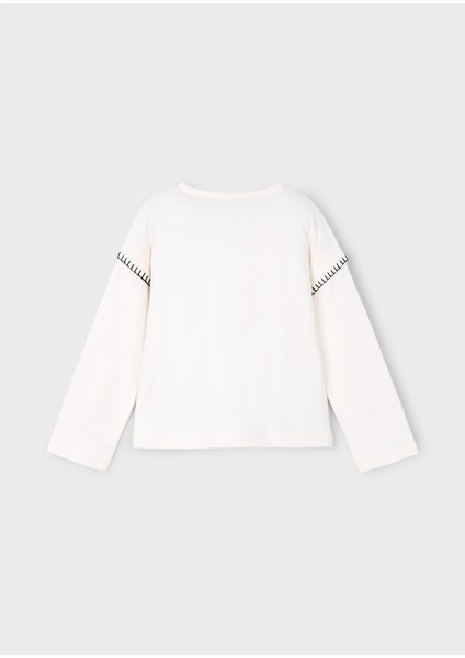 4-10 Yaş Arası Ayıcık Baskılı Uzun Kollu T-Shırt - Krem - Kırmızı fiyatları