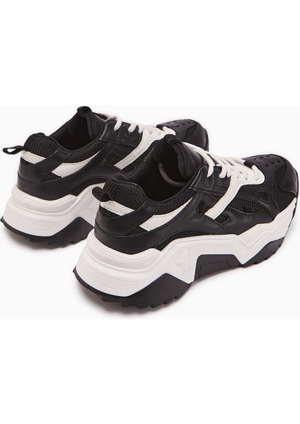 Daysi Siyah Bej Kalın Tabanlı Spor Ayakkabı Kadın Sneakers fırsatları