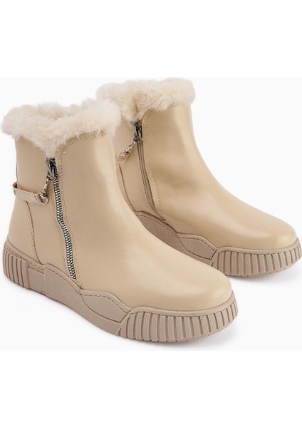 Sora Bej Kürklü Fermuarlı Kadın Spor Bot fiyatları