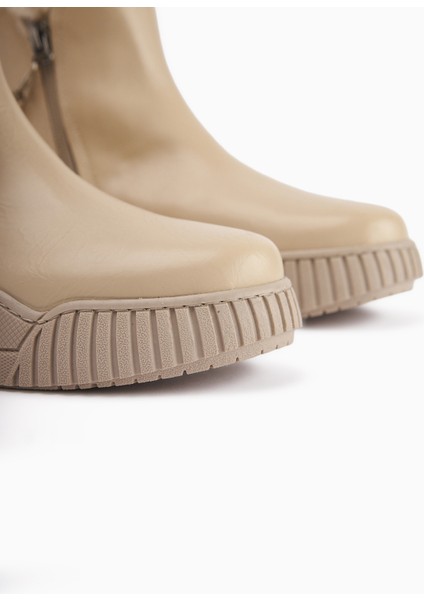 Sora Bej Kürklü Fermuarlı Kadın Spor Bot modelleri