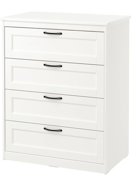 Songesand 4 Çekmeceli Şifonyer Beyaz 82 x 104 cm