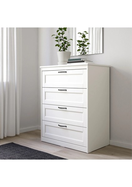 Songesand 4 Çekmeceli Şifonyer Beyaz 82 x 104 cm modelleri