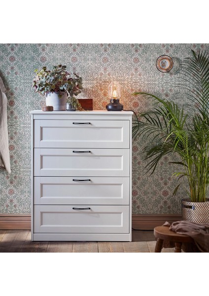 Songesand 4 Çekmeceli Şifonyer Beyaz 82 x 104 cm