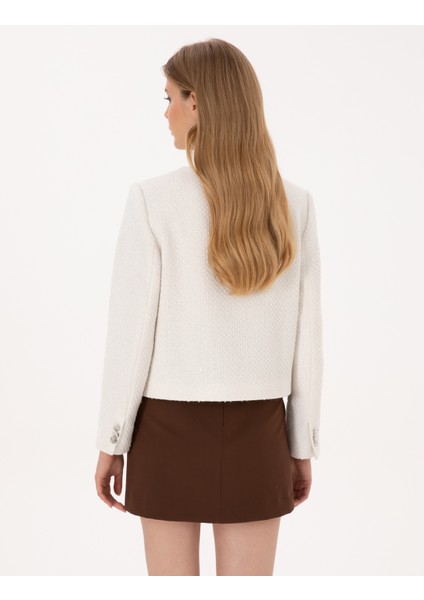 Kadın Ekru Crop Top Tüvit Ceket 50319417-VR019 indirimleri