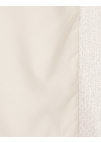 Kadın Ekru Crop Top Tüvit Ceket 50319417-VR019