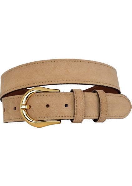 %100 Hakiki Deri, Gold Tokalı 4 cm Açık Sarı Süet Kadın Kemeri; Kot, Spor Kemer=süet.70.sarı fırsatları