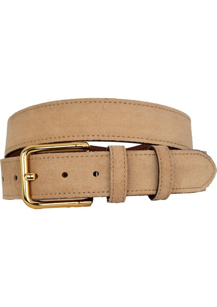 %100 Hakiki Deri, Gold Tokalı 4 cm Açık Sarı Süet Kadın Kemeri; Kot, Spor Kemer=süet.76.sarı modelleri