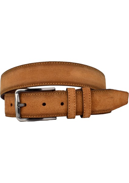 %100 Hakiki Tarçın Rengi Süet Deri Kemer 3.5 Cm; Klasik, Kumaş Kanvas Pantolon Kemeri fırsatları