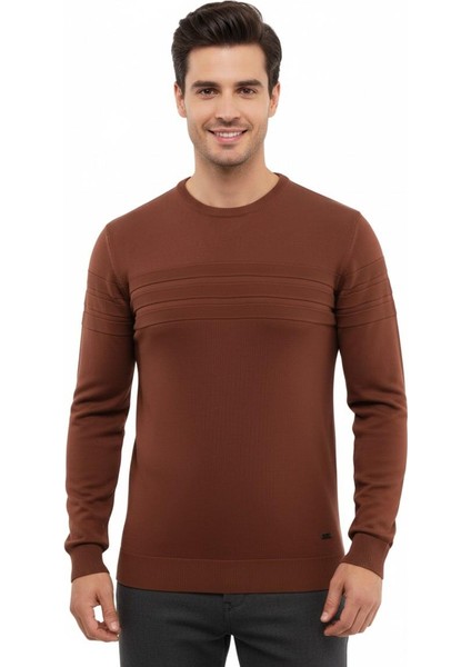 Erkek Sıfır Yaka Kazak Çelik Örgü Klasik Kalıp 5247C BGL-ST04858