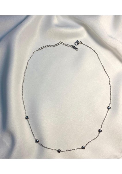 Mini Kalpli Ince Zincir Çelik Kolye