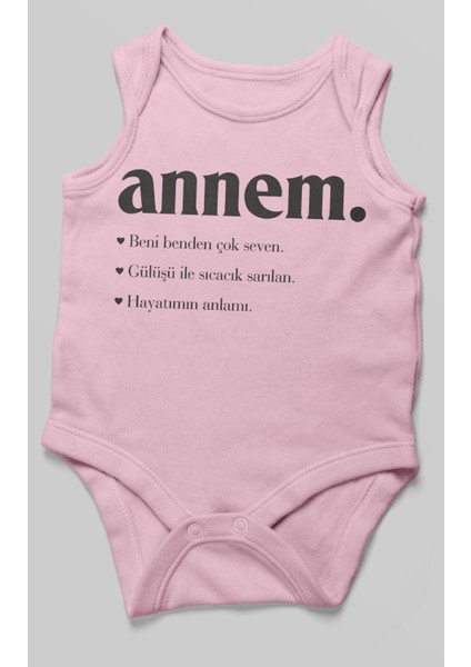 Annem Baskılı Bebek Zıbını – Çıtçıtlı Body 8 Renk | %100 Pamuk Sıfır Kol fiyatları