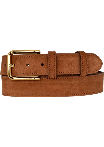 %100 Hakiki Deri, Gold Tokalı 4 cm Tarçın Süet Kadın Kemeri; Kot, Spor Kemer=süet.76.tarçın fırsatları