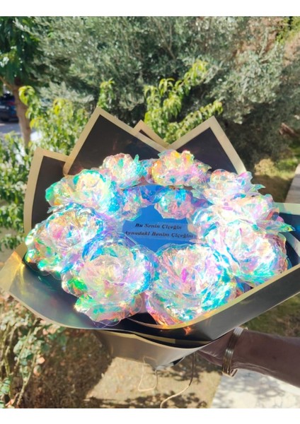 Çiçek Buketi Aynadaki Benim Çiçeğim Aynalı Buket Sonsuzluk Gülü