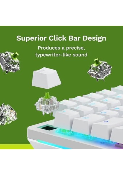 36 Adet Raptor Mekanik Klavye Anahtarları (Clicky) - Gmmk 3 Klavyeler ve Gmmk Numpad'lerle Uyumlu, Net Geçiş, Maksimum Rgb Için Şeffaf Tasarım, 55 G Etkinleşme, 5 Ayaklı - Gresli modelleri