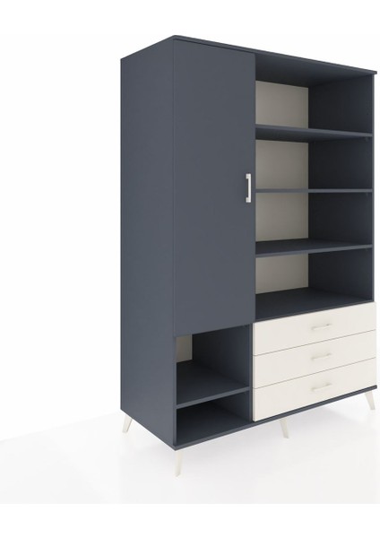 Kronos Dolap 9 Raflı 3 Çekmeceli Tek Kapaklı 132X59X195 Antrasit-Antrasit/aytaşı fiyatları