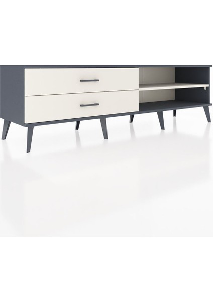 Hyperion Tv Ünitesi Tek Raflı 2 Çekmeceli 176X44X51 Antrasit-Aytaşı/aytaşı fiyatları