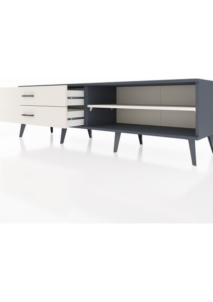 Hyperion Tv Ünitesi Tek Raflı 2 Çekmeceli 176X44X51 Antrasit-Aytaşı/aytaşı fırsatları