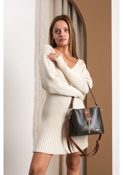 Gold Detaylı 3 Bölmeli Omuz & Çapraz Çanta 1438 fiyatları