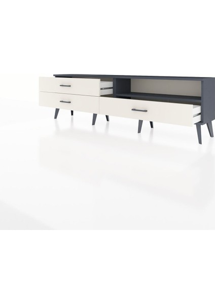 Arges Tv Ünitesi Tek Raflı 3 Çekmeceli 176X30X51 Antrasit-Antrasit/aytaşı modelleri