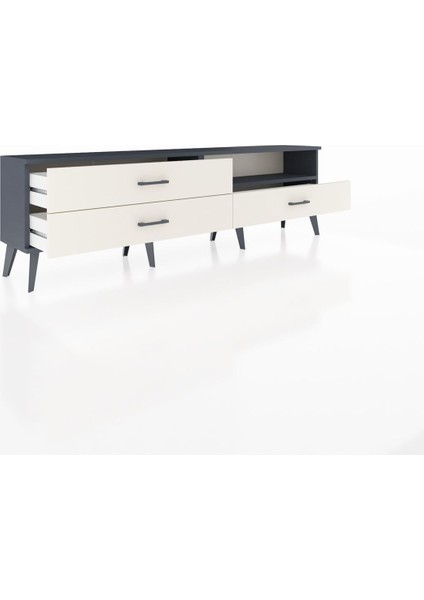 Arges Tv Ünitesi Tek Raflı 3 Çekmeceli 176X30X51 Antrasit-Antrasit/aytaşı indirimleri