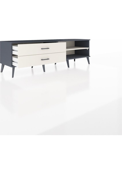 Hyperion Tv Ünitesi Tek Raflı 2 Çekmeceli 176X44X51 Antrasit-Aytaşı/aytaşı indirimleri