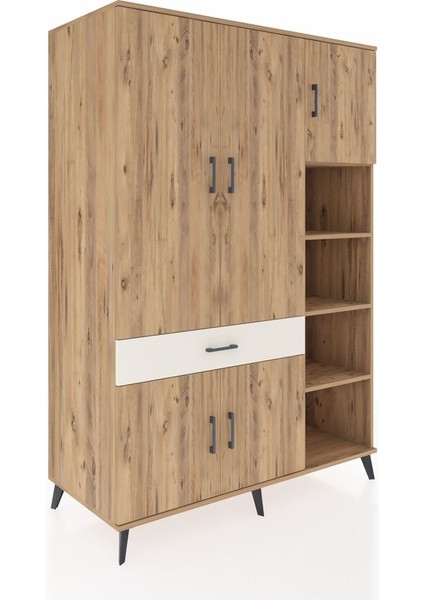 Kronos Dolap 10 Raflı Tek Çekmeceli 5 Kapaklı 132X59X195 Çam-Çam/aytaşı fiyatları