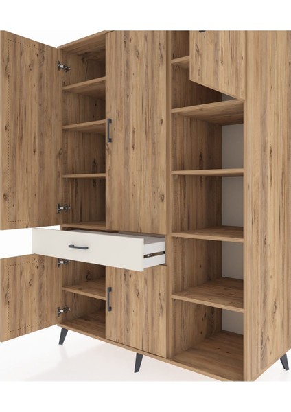 Kronos Dolap 10 Raflı Tek Çekmeceli 5 Kapaklı 132X59X195 Çam-Çam/aytaşı fırsatları