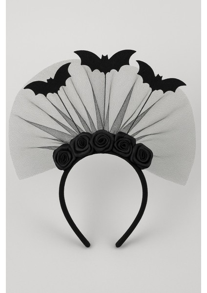 Siyah Güllü Yarasalar Tüllü Taç – Çocuk Kostüm & Doğum Günü Aksesuarı (Halloween Konsept) fırsatları