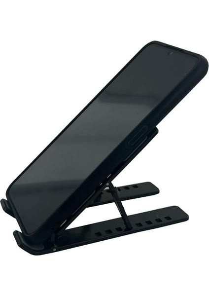 Coverzone Mini Metal Stand Katlanabilir Çantada Taşınabilir Folding Alüminyum 8 Kademeli Telefon ve Tablet Standı 13 cm Mini Dizayn | RT008 Siyah fiyatları