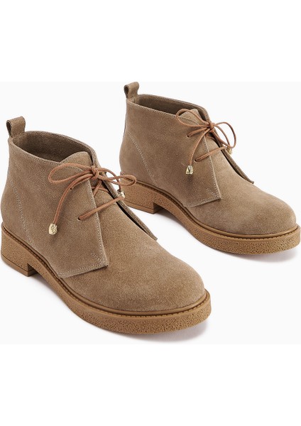 Henna Hakiki Deri Vizon Süet Bağcıklı Kadın Bot fiyatları
