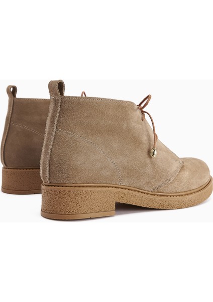 Henna Hakiki Deri Vizon Süet Bağcıklı Kadın Bot indirimleri