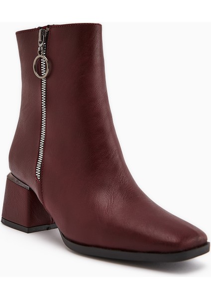 Deyana Bordo Fermuar Aksesuarlı Bot fiyatları