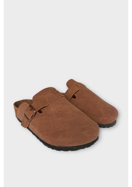 Unisex Toka Detaylı Mantar Anatomik Tabanlı Terlik Tarçın modelleri