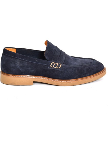 Hakiki Süet Deri Lacivert Loafer Erkek Ayakkabı - 242023