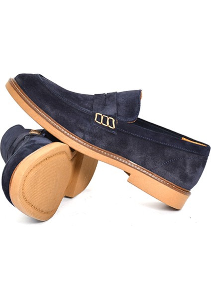 Hakiki Süet Deri Lacivert Loafer Erkek Ayakkabı - 242023 modelleri