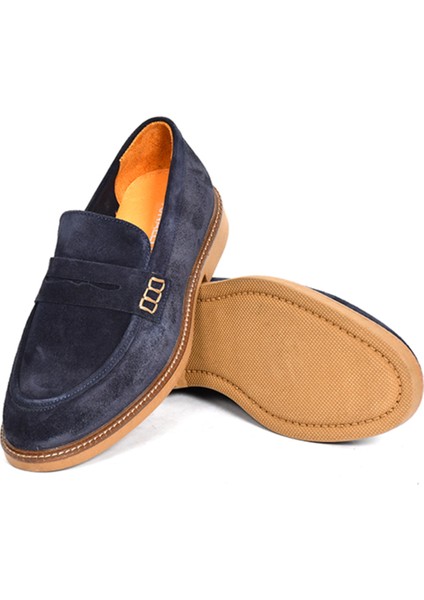 Hakiki Süet Deri Lacivert Loafer Erkek Ayakkabı - 242023 fırsatları