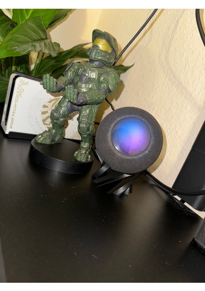 Apple Homepod Mini Sanatsal Spiral Stand Tutucu - Özel Tasarım Dekoratif Masaüstü Altlık