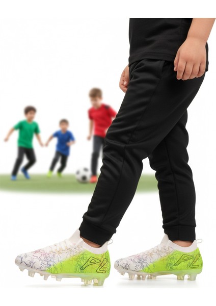 Beyaz Yeşil Bilekten Çoraplı Erkek Çocuk Krampon FK-252-153 F