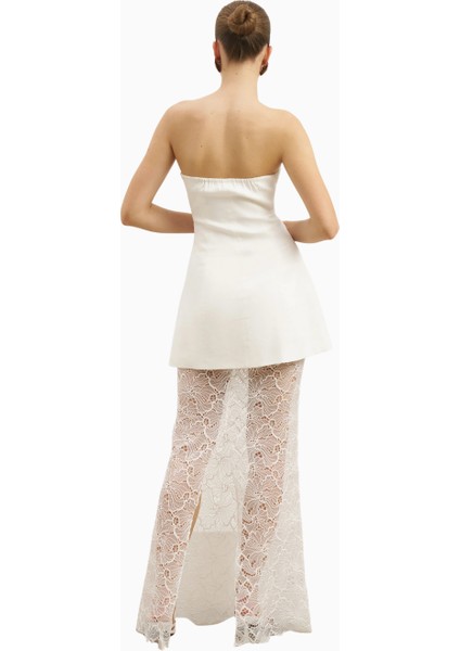 Lace Column Maxi Feminen Siluet Kadın Etek indirimleri