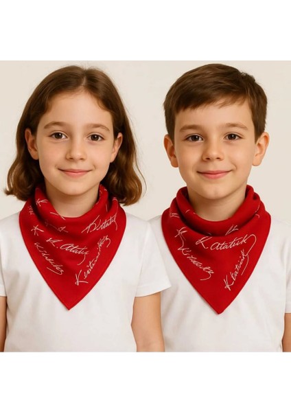 Kırmızı Ay Yıldız Türk Bayrağı Temalı Pamuk Kumaş Fular - Bandana - 23 Nisan, 29 Ekim, 19 Mayıs modelleri