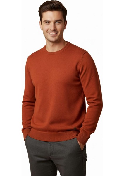 Erkek Sıfır Yaka Kazak Çelik Örgü Klasik Kalıp 4241C BGL-ST04857