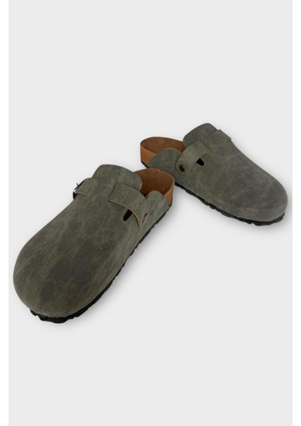 Unisex Toka Detaylı Mantar Anatomik Tabanlı Terlik Haki fırsatları