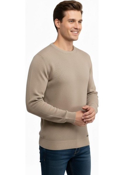 Erkek Sıfır Yaka Kazak Petek Örgü Klasik Kalıp 5243C BGL-ST04859 fiyatları