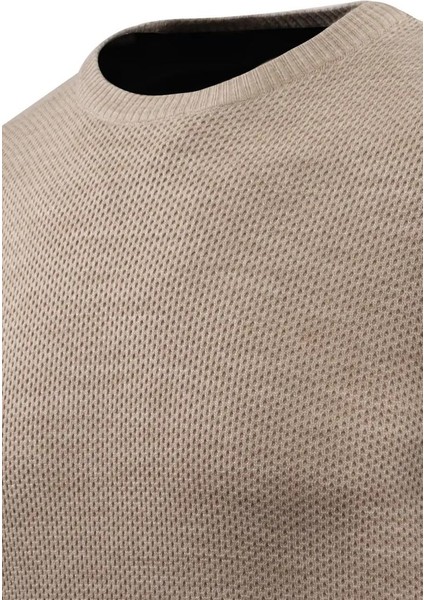 Erkek Sıfır Yaka Kazak Petek Örgü Klasik Kalıp 5243C BGL-ST04859 fırsatları